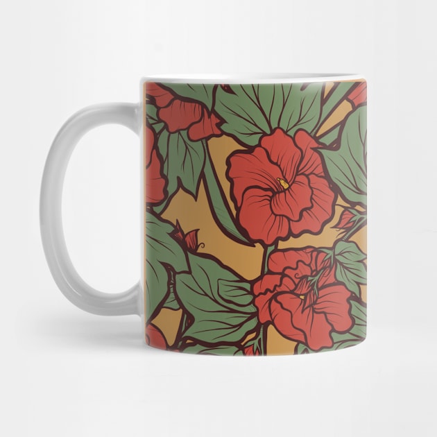 Red Poppy Vintage Pattern by bubbsnugg